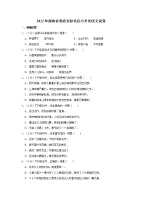 2022年湖南省娄底市新化县小升初语文试卷