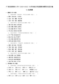 广东省深圳市三年（2020-2022）小升初语文卷真题分题型分层汇编-01选择题