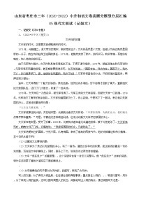 山东省枣庄市三年（2020-2022）小升初语文卷真题分题型分层汇编-05现代文阅读（记叙文）