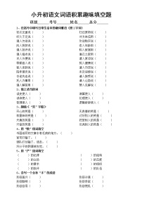 小学语文小升初词语积累趣味填空题（共十二种题型，附参考答案）