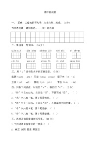 期中测试-语文-四年级上册-部编人教版 (2)+答案