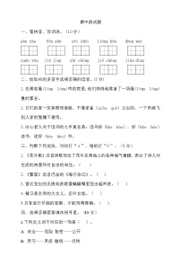 期中测试-语文-四年级上册-部编人教版 (17)+答案