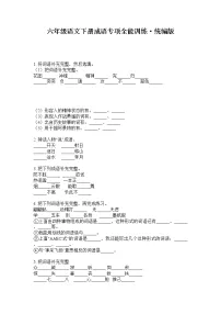 六年级下册语文试题-成语专项全能训练·统编版 无答案