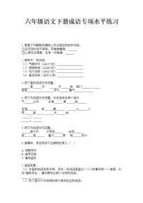 六年级下册语文试题   成语专项训练试题·（无答案）部编版