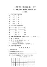 【考前专题突破】六年级下册语文试卷-小升初语文专题突破训练二  汉字（无答案）-部编版