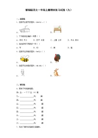 部编版语文一年级上册期末复习试题（九）