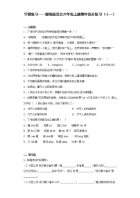 学霸复习——部编版语文六年级上册期中抢分复习（十一）