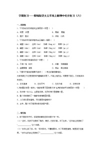 学霸复习——部编版语文五年级上册期中抢分复习（八）