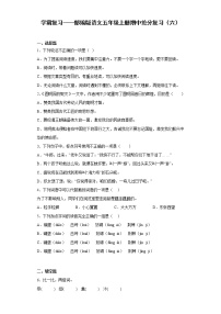 学霸复习——部编版语文五年级上册期中抢分复习（六）