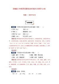 六年级下册语文暑假衔接知识讲解与训练 一 拼音与汉字（人教部编版，含答案）(1)(1)