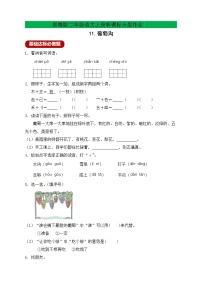 人教部编版二年级上册11 葡萄沟精品综合训练题