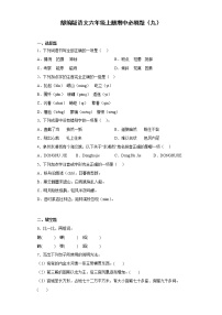 部编版语文六年级上册期中必刷题（九）