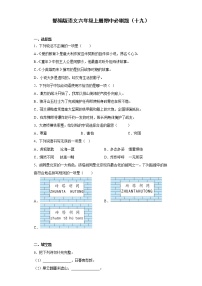 部编版语文六年级上册期中必刷题（十九）