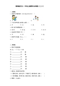 部编版语文一年级上册期中必刷题（二十）