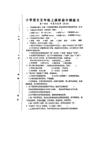 福建省漳州市某校2022-2023学年五年级上学期期中阶段练习语文试题