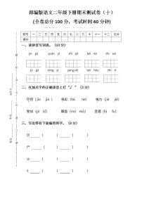 小学统编版语文二年级下册期末测试卷十及答案