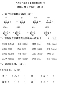 小学统编版语文六年级下册期末测试卷二含答案