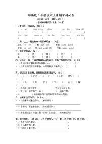 部编版五年级语文上册  期中测试卷5