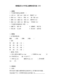 部编版语文六年级上册期末提高练（六）