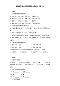 部编版语文六年级上册期末提高练（十五）