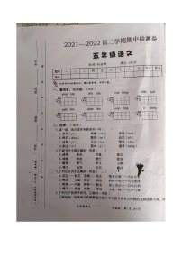 山东省济宁市金乡县2021-2022五年级下学期期中检测语文试题