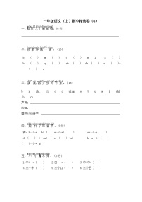 人教版一年级上册统编语文 期中精选卷（四）