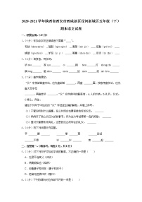 2020-2021学年陕西省西安市西咸新区泾河新城区五年级（下）期末语文试卷