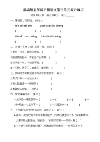 部编版五年级下册语文第三单元提升卷