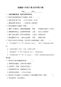 统编版六年级下册古诗词练习题及答案
