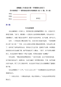 部编版小学语文三年级上册期末总复习《课外阅读专项练习第3套》（17篇，共5套）附答案.