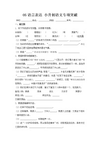 2022年部编版小升初语文专项突破 05 语言表达（含答案）