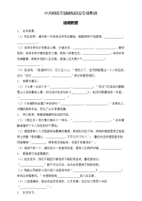 部编版语文六下 小升初语文易错知识点专项集训A卷 诗词积累（试题+答案）