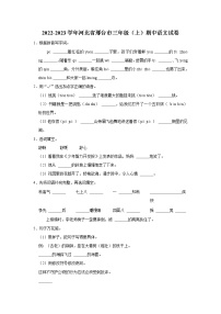 2022-2023学年河北省邢台市三年级（上）期中语文试卷