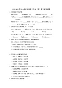 2022-2023学年山东省潍坊市三年级（上）期中语文试卷