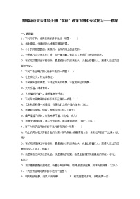 部编版语文六年级上册“双减”政策下期中专项复习——修辞