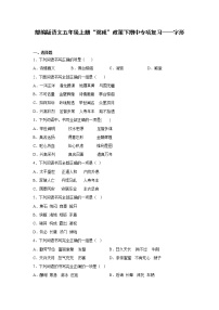 部编版语文五年级上册“双减”政策下期中专项复习——字形