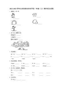 山东省泰安市东平县接山镇中心小学2022-2023学年一年级上学期期中测试语文试卷（有答案）