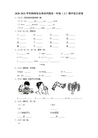 陕西省宝鸡市凤翔区2020-2021学年一年级上学期期中素质检测水平测试语文试卷（有答案）