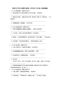 期末句子练习真题汇编卷-2022-2023学年语文六年级上册（部编版）（有答案）