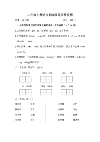 统编版二年级上册语文期末阶段质量监测（无答案）