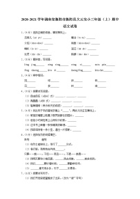 湖南省衡阳市衡阳县大云完小2020-2021学年三年级上学期期中语文试卷