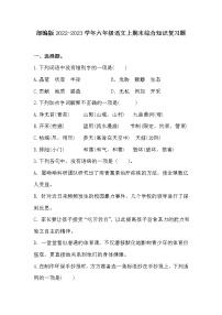 部编版2022-2023六年级语文上学期期末综合知识复习题可下载打印（附答案）