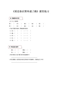 人教部编版二年级下册17 要是你在野外迷了路同步达标检测题