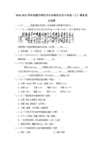 内蒙古呼伦贝尔市海拉尔区2020-2021学年六年级（上）期末语文试卷