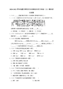 内蒙古呼伦贝尔市海拉尔区2020-2021学年六年级（上）期末语文试卷