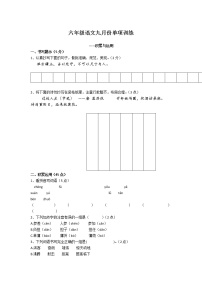 辽宁省海城市2022届六年级上学期9月单项练习语文试卷