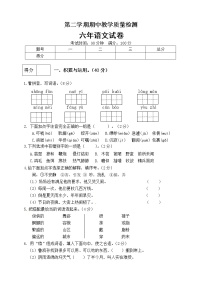 人教版语文 六年级下册精品期中测试卷（含答案） (1)