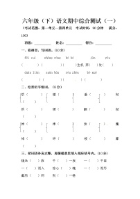 人教版语文 六年级下册精品期中测试卷（含答案） (5)