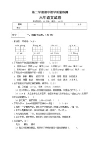 人教版语文 六年级下册精品期中测试卷（含答案） (6)