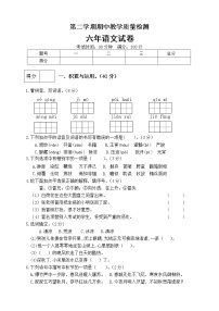 人教版语文 六年级下册精品期中测试卷（含答案） (7)